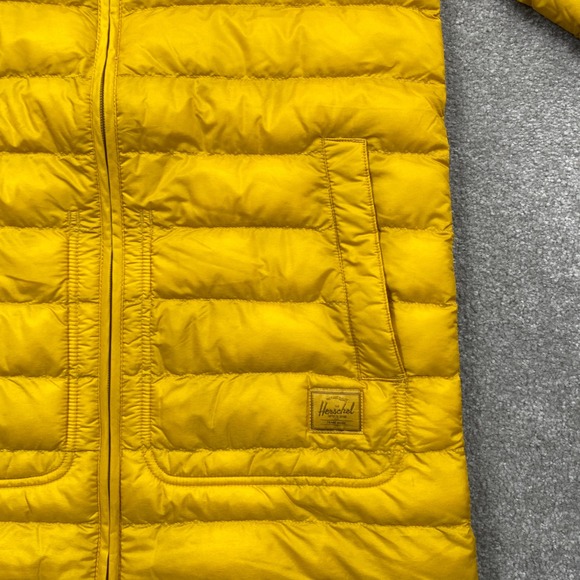 Herschel Supply Co Puffer Jacket Yellow Quilted LS Collarless Women's S - Picture 6 of 11